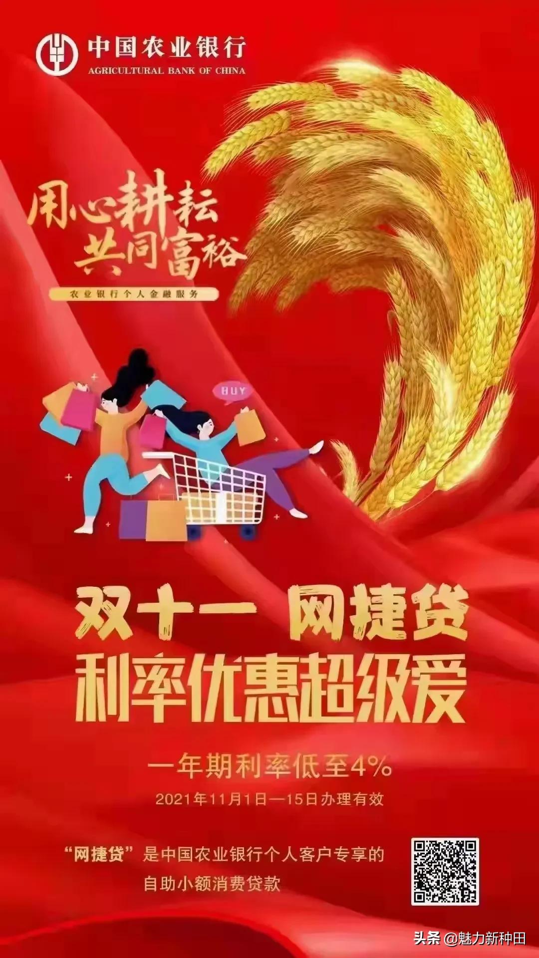 (网捷贷利息多少)农业银行“双十一” 网捷贷 利率优惠超级爱  第1张