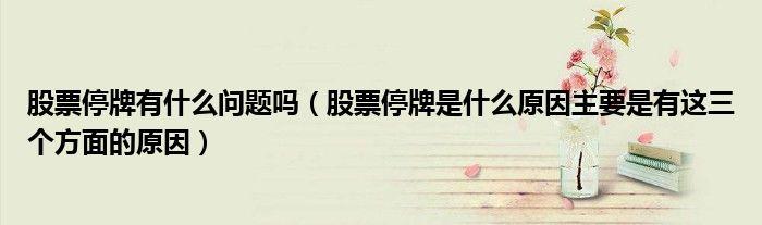 停牌是什么意思(股票停牌是什么意思)  第1张