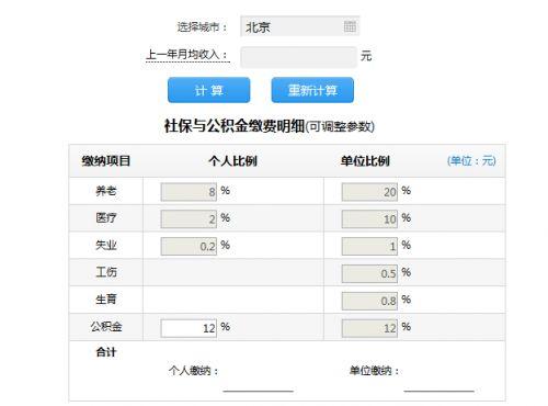 (五险一金计算器)2014最新五险一金计算器  第1张
