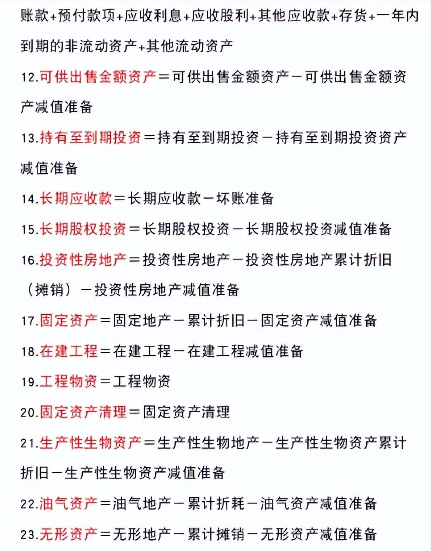(资产负债表公式)财务必备:资产负债表和利润表编制公式大全(完整版)，超详细  第2张