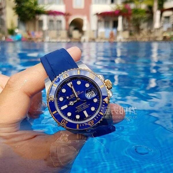 劳力士绿水鬼、黑水鬼、蓝水鬼搭配什么样的橡胶表带好看?(劳力士表带)  第16张