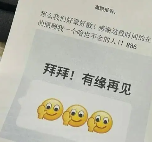 (最聪明的一种员工离职)“打工人最后的倔强”,00后员工辞职理由“太离谱”,老板:再见 第3张 (最聪明的一种员工离职)“打工人最后的倔强”,00后员工辞职理由“太离谱”,老板:再见 第3张