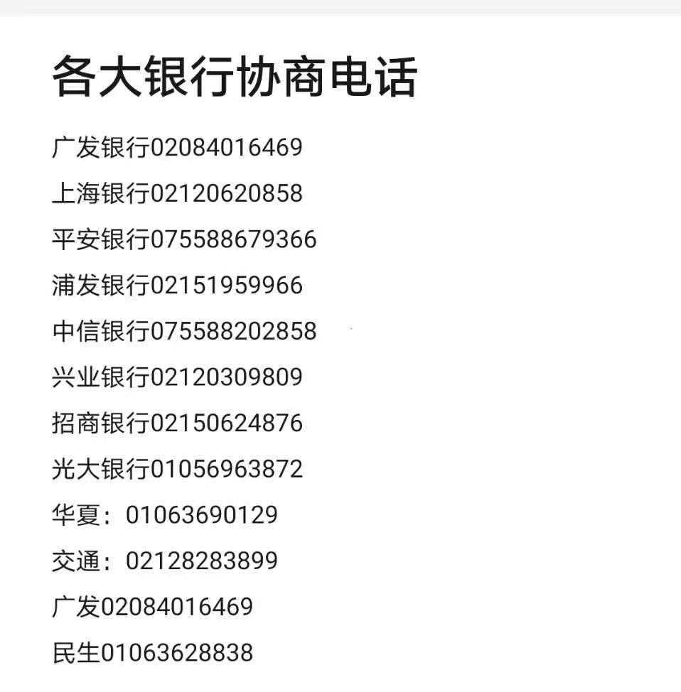(华夏银行信用卡电话)各大银行信用卡协商电话  第1张